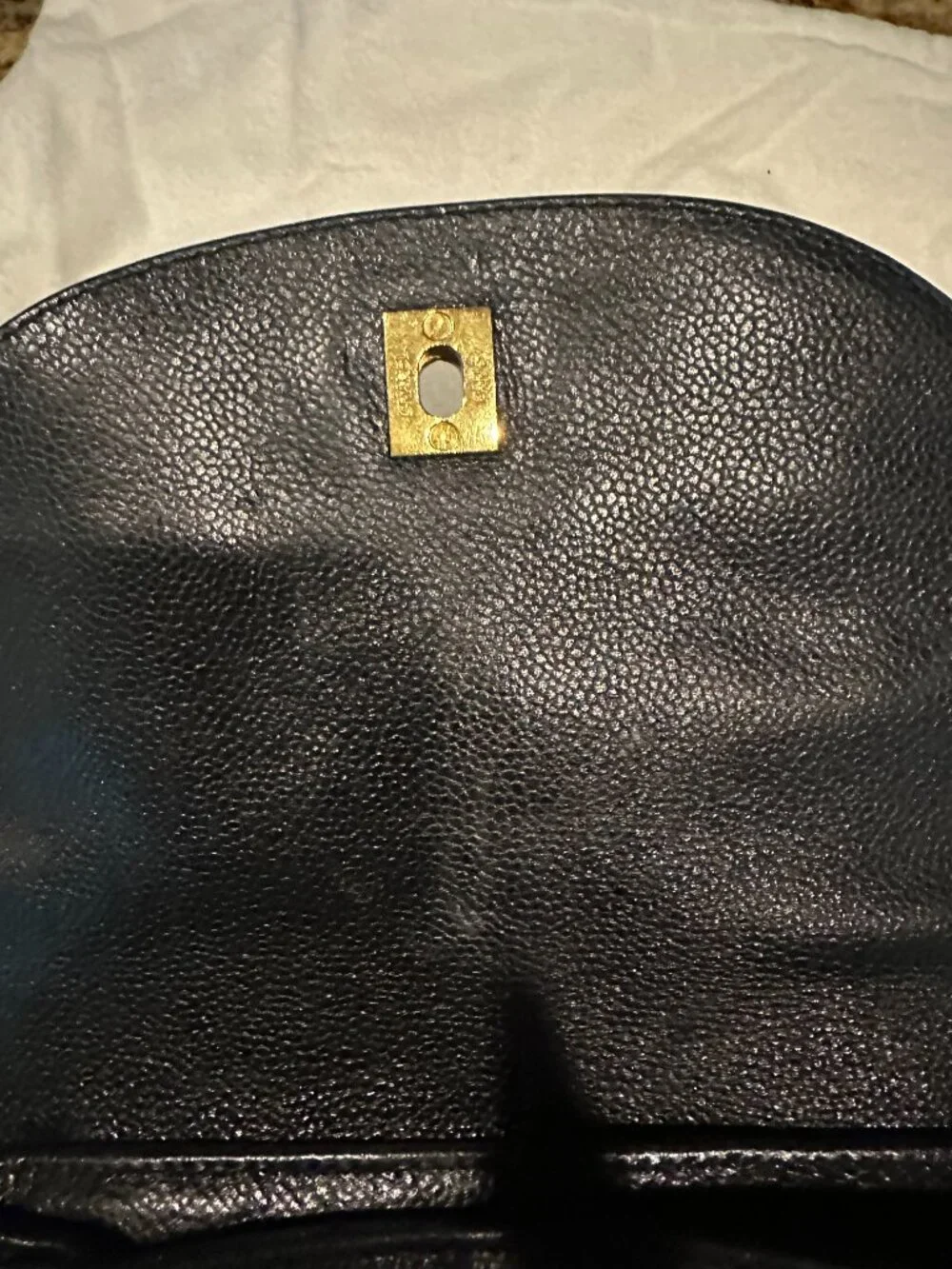Chanel Vintage Black Caviar CC Backpack